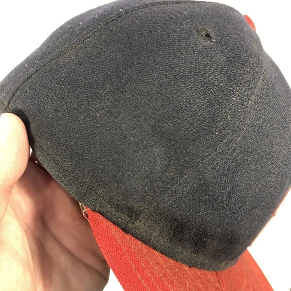 VTG Washington Nationals New Era On Field Fitted Hat Cap 7 3/8 USA Made Discolor - Picture 11 of 16